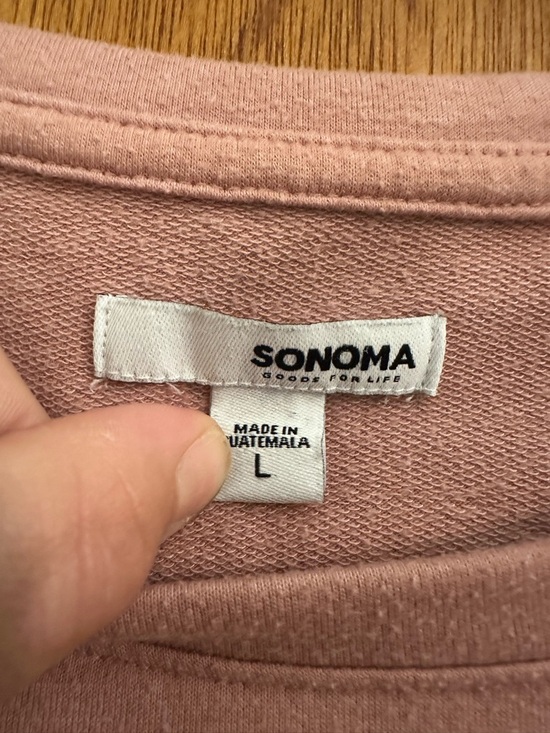 Sonoma Dusty Rose 3/4 Sleeve Ruched-Hem Tee - Picture 4 of 4